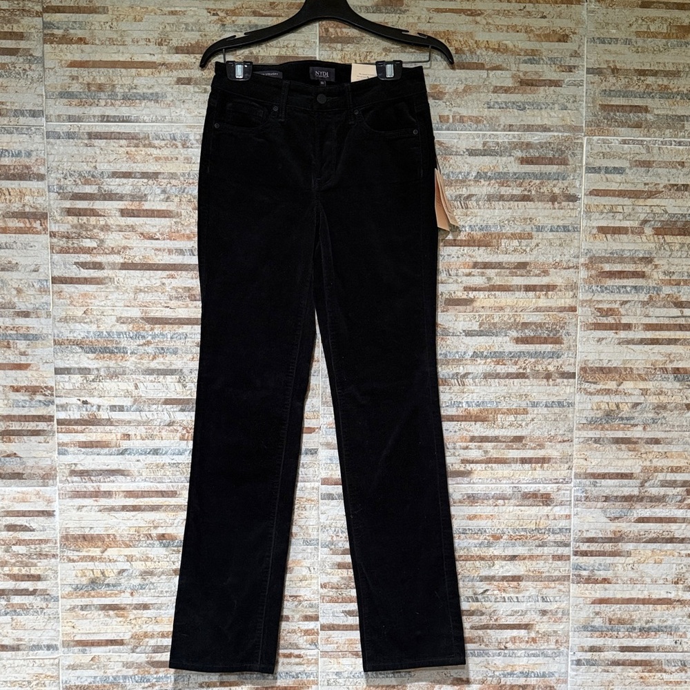 NYDJ Black Straight Leg Corduroy Jeans